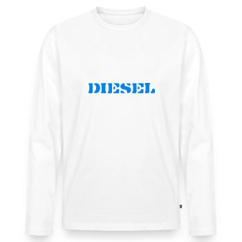 Ich fahre Diesel denn Super bin ich selber - Männer Premium Bio Langarmshirt - Weiß - Vorne - Nico (187cm)
