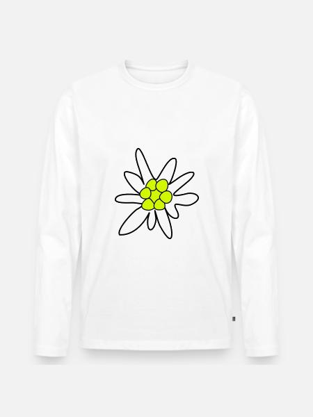 Edelweiss, ghosteweed - Men's Premium Organic Long Sleeve Shirt - white