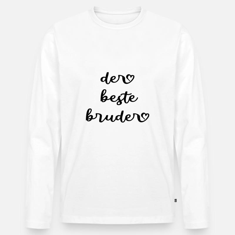 Der beste Bruder - Männer Premium Bio Langarmshirt - Weiß