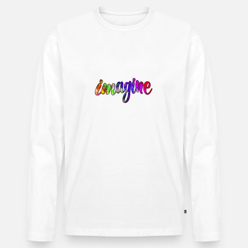 imagine 3 J - Männer Premium Bio Langarmshirt - Weiß