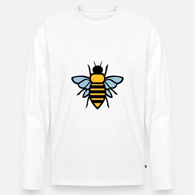 bee - Men's Premium Organic Long Sleeve Shirt - white