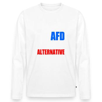 die afd ist keine alternative - Männer Premium Bio Langarmshirt - Weiß - Vorne - Nico (187cm)