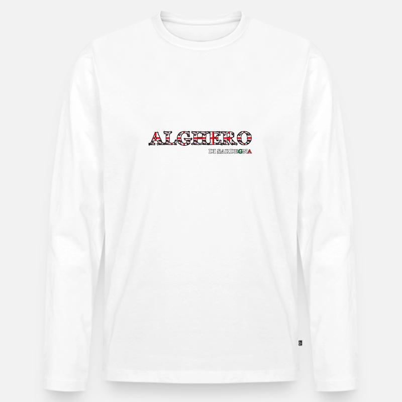 Alghero di Sardegna - Männer Premium Bio Langarmshirt - Weiß
