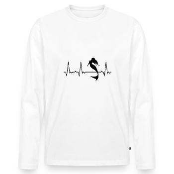 Sirène battante de cœur - T-shirt manches longues Premium bio Homme - blanc - Devant - Nico (187cm)