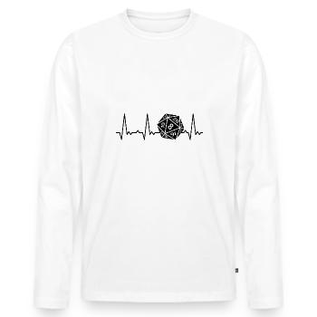 Heartbeat 20 sided cube - Men's Premium Organic Long Sleeve Shirt - white - Front - Nico (187cm)