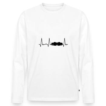Boîtes de pulsation - T-shirt manches longues Premium bio Homme - blanc - Devant - Nico (187cm)
