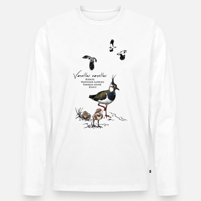 Kiebitz - Männer Premium Bio Langarmshirt - Weiß