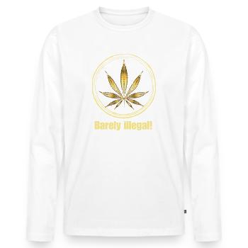 À peine illégal ! - Feuille de marijuana - T-shirt manches longues Premium bio Homme - blanc - Devant - Nico (187cm)