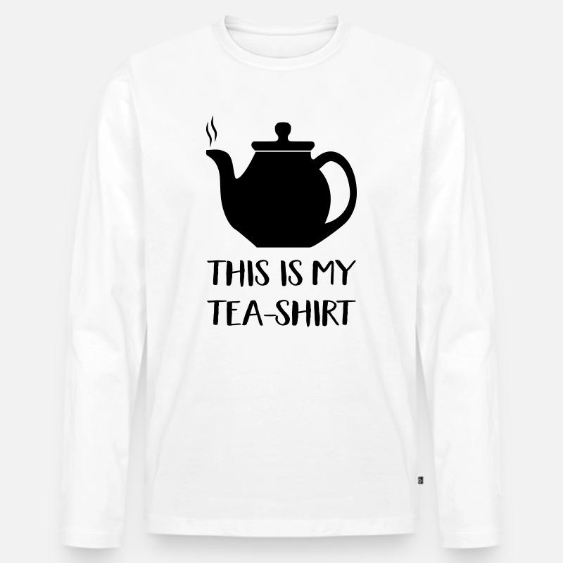 tea shirt - Männer Premium Bio Langarmshirt - Weiß