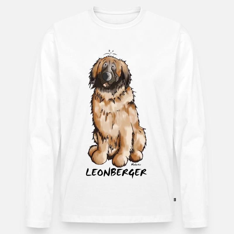 Leon der Leonberger - Männer Premium Bio Langarmshirt - Weiß