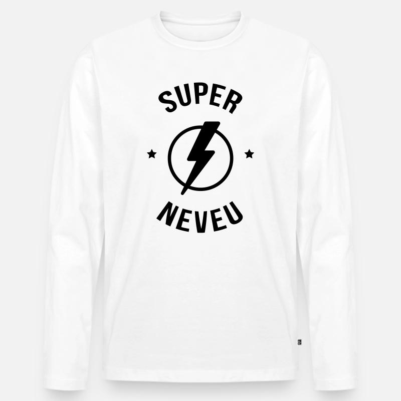 Nichte / Neffe / Onkel / Tante - Männer Premium Bio Langarmshirt - Weiß
