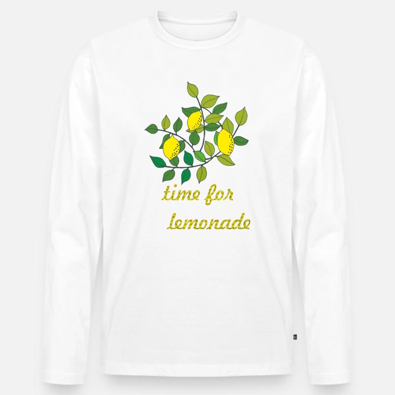 time for lemonade zitronen - Männer Premium Bio Langarmshirt - Weiß