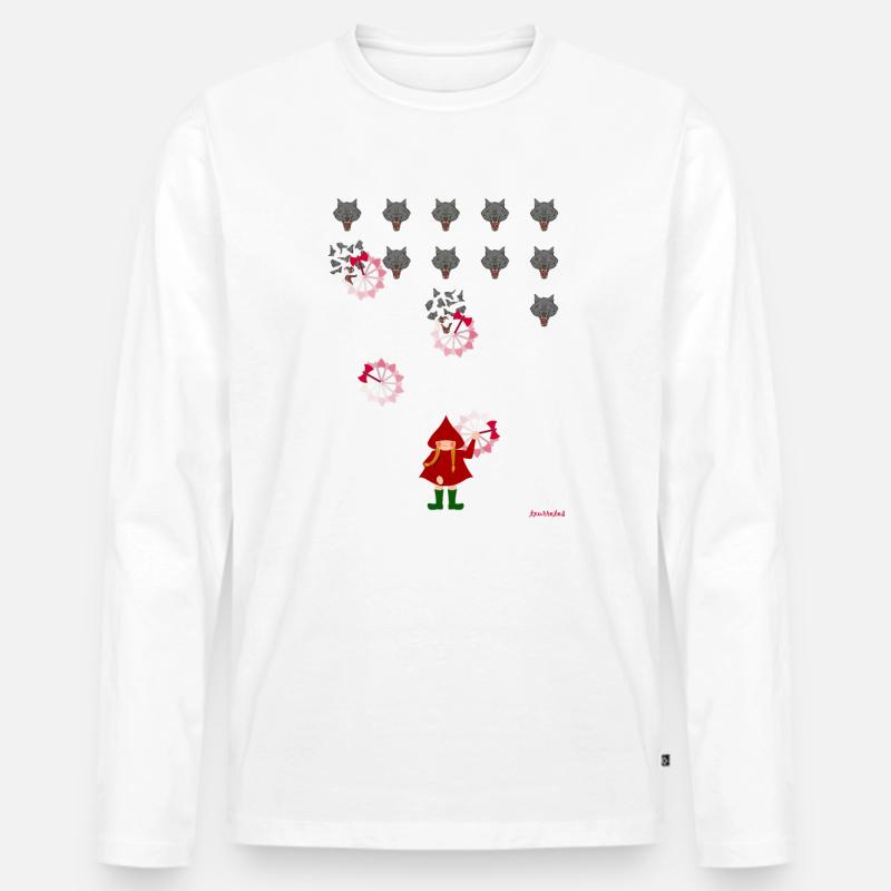 Rotkäppchen spielen - Männer Premium Bio Langarmshirt - Weiß