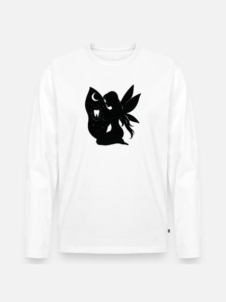 Moonlit Night Fairy Silhouette - Men's Premium Organic Long Sleeve Shirt - white