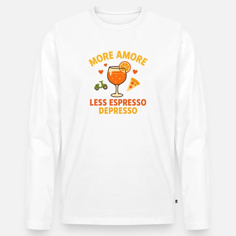 Lebensfreude im Drinks-Design - Männer Premium Bio Langarmshirt - Weiß