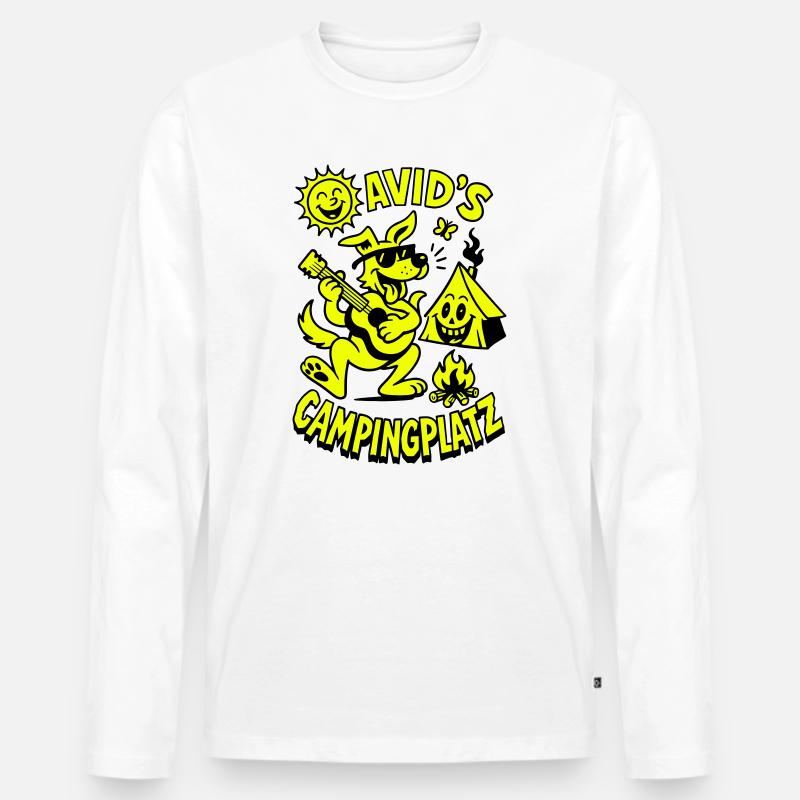 Davids Campingplatz - Männer Premium Bio Langarmshirt - Weiß