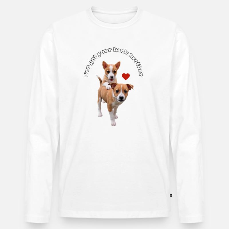 Podengo – ich stehe hinter dir. - Männer Premium Bio Langarmshirt - Weiß