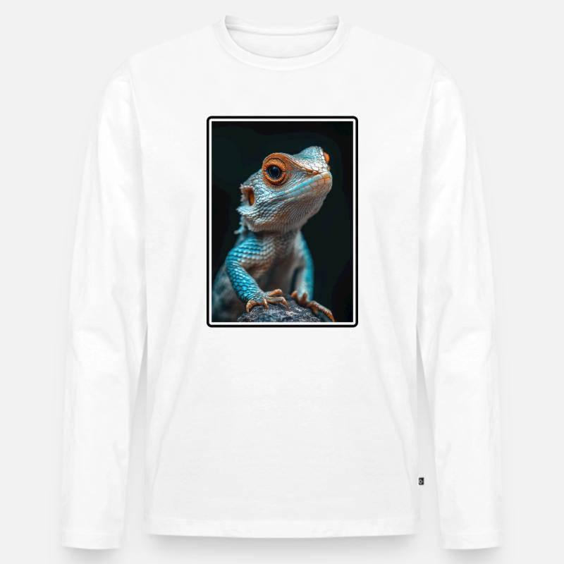 Eidechsen Eidechse - Männer Premium Bio Langarmshirt - Weiß