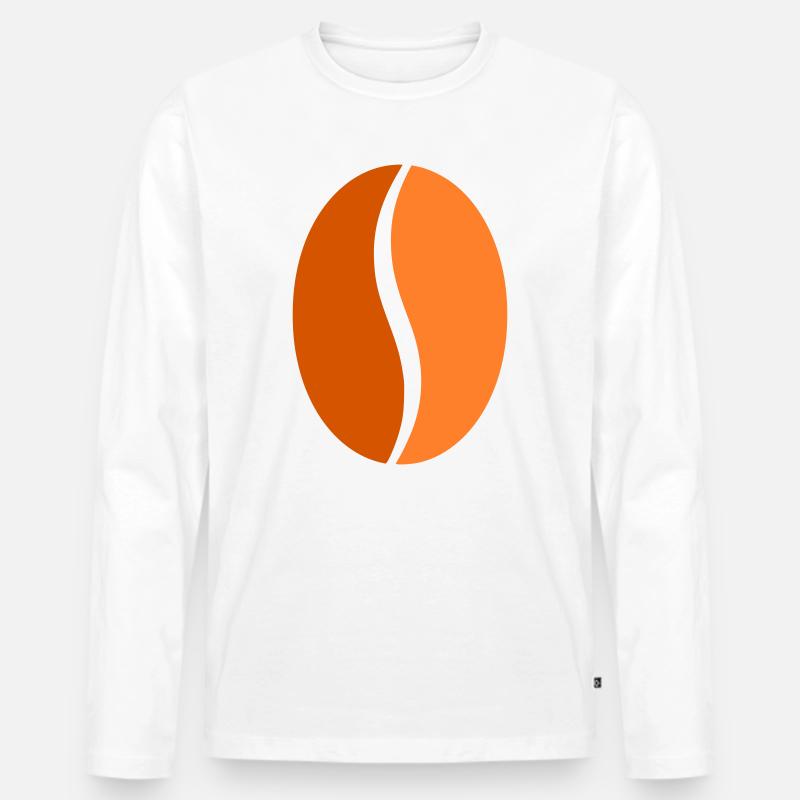 Kaffeebohne Bohne Flat Icon - Männer Premium Bio Langarmshirt - Weiß