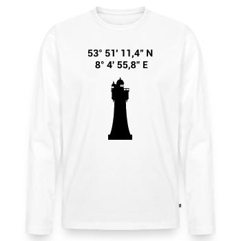Red Sand Lighthouse - Maritime North Sea Baltic Sea - Men's Premium Organic Long Sleeve Shirt - white - Front - Nico (187cm)
