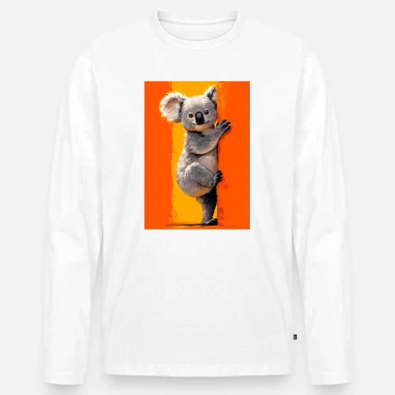 Koala - Männer Premium Bio Langarmshirt - Weiß