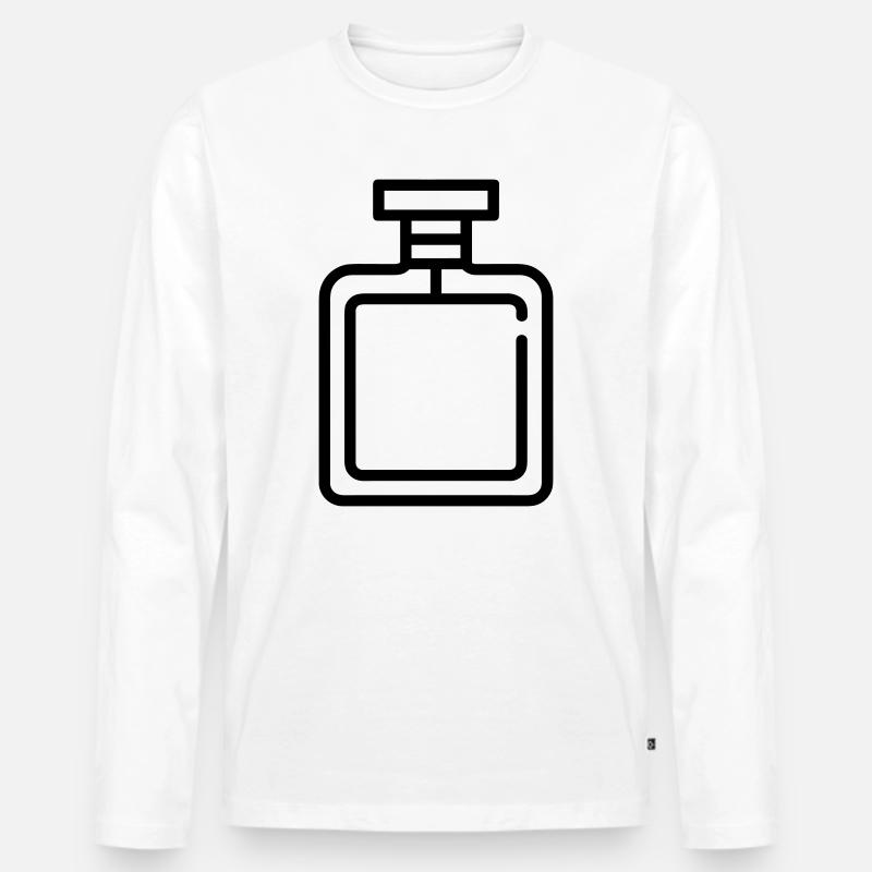 Parfümflasche - Männer Premium Bio Langarmshirt - Weiß