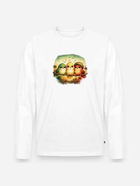 bloomiko - T-shirt manches longues Premium bio Homme - blanc