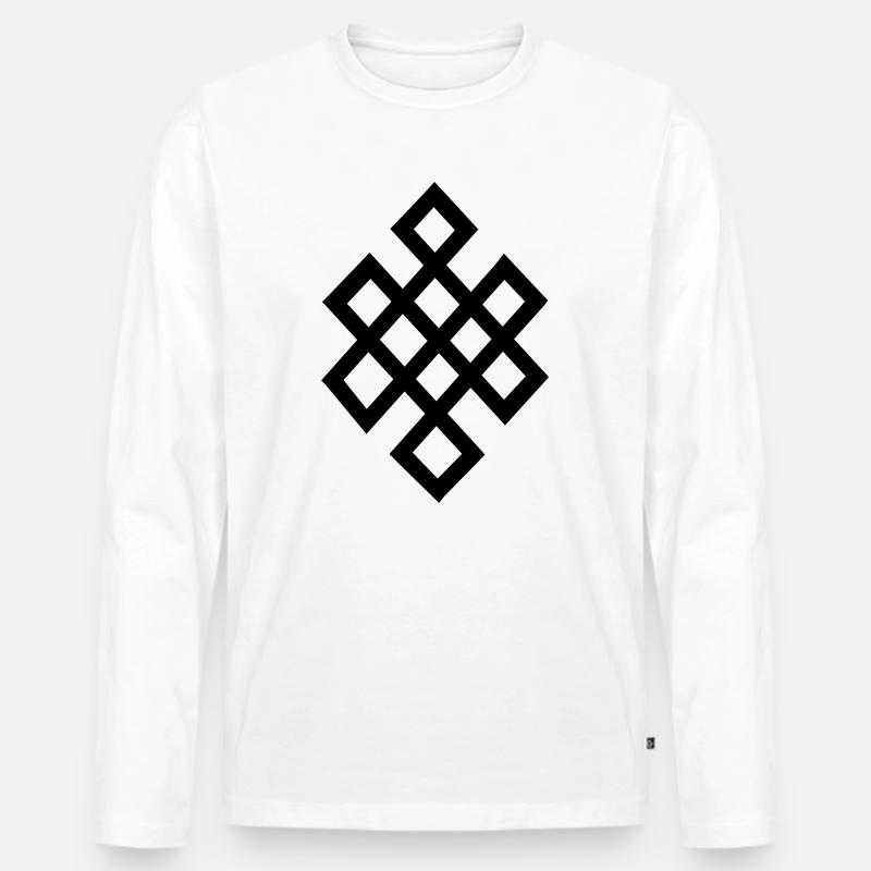 tibet symbol glück - Männer Premium Bio Langarmshirt - Weiß