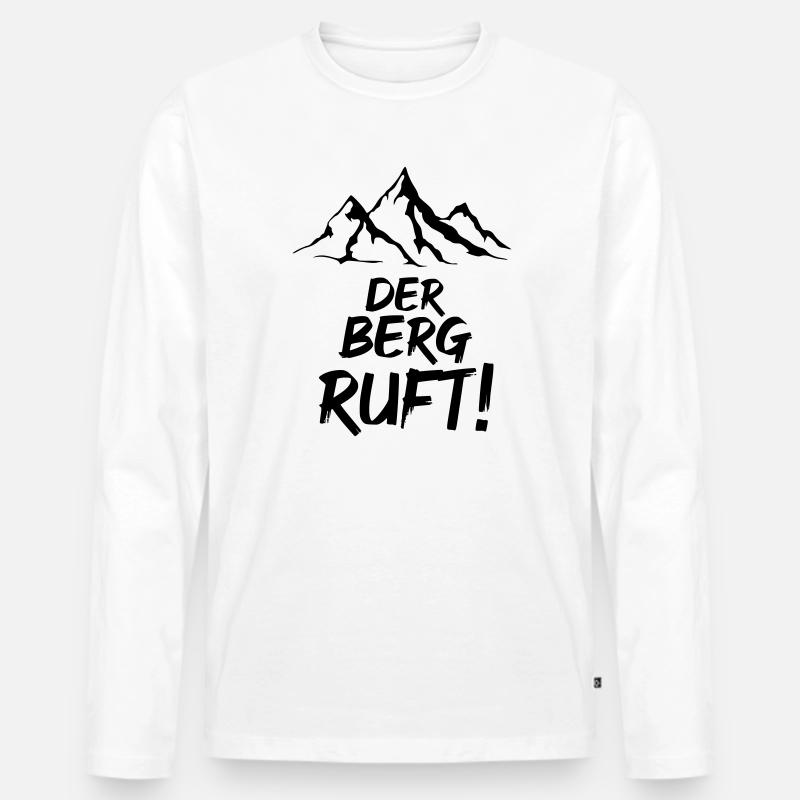 Der Berg ruft - Männer Premium Bio Langarmshirt - Weiß