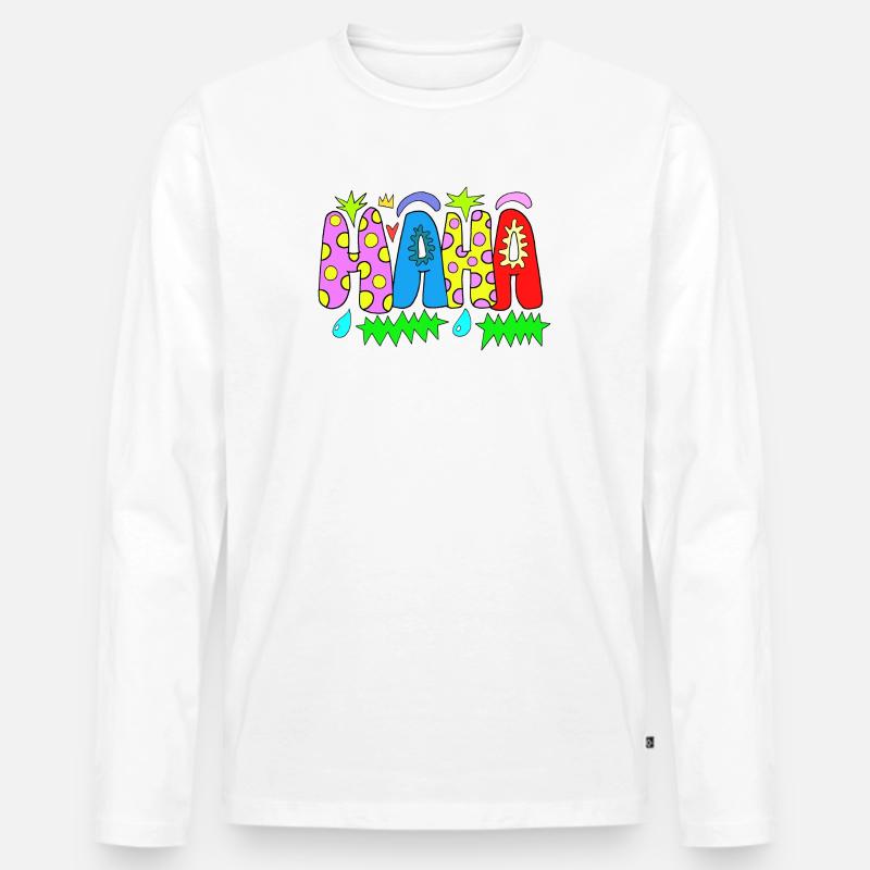 HAHA - Männer Premium Bio Langarmshirt - Weiß