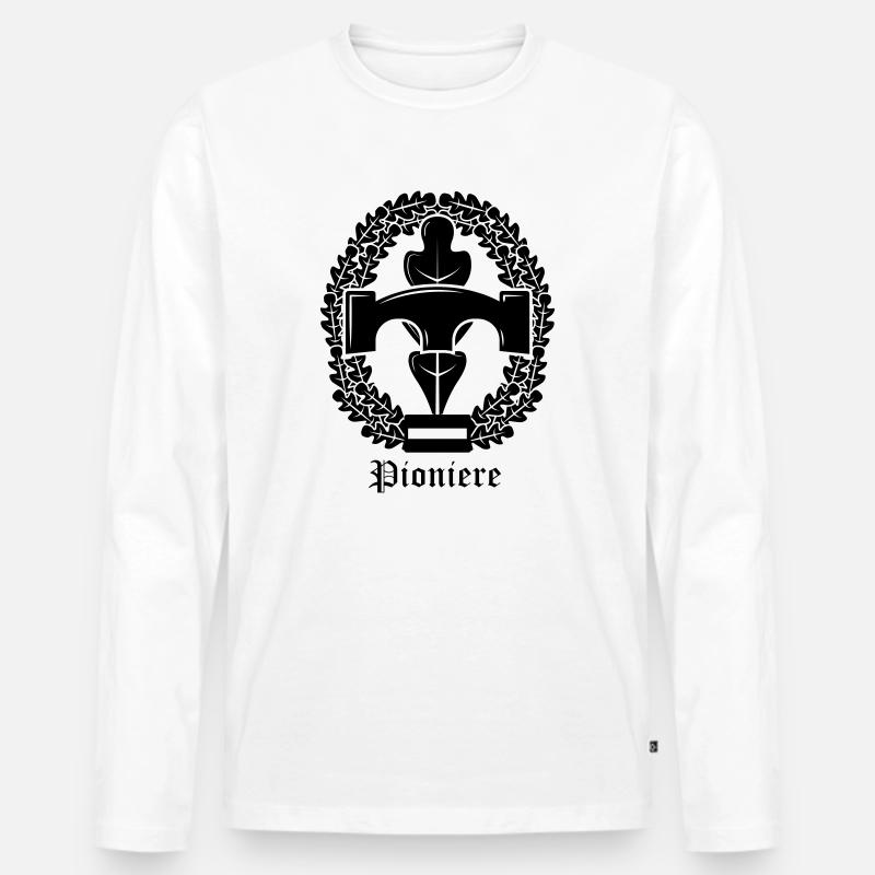 Pioniere blk unterschrift - Männer Premium Bio Langarmshirt - Weiß
