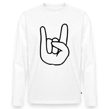 Emoji RocknRoll Croquis noir - T-shirt manches longues Premium bio Homme - blanc - Devant - Nico (187cm)