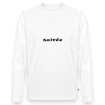 je me rappelle pas du tout de la soirée t-shirt - T-shirt manches longues Premium bio Homme - blanc - Devant - Nico (187cm)