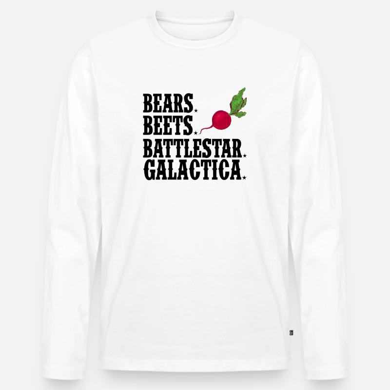 Bears Beets Battlestar Galactica - Männer Premium Bio Langarmshirt - Weiß
