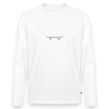 Près des skates loin des cons t-shirt homme - T-shirt manches longues Premium bio Homme - blanc - Devant - Nico (187cm)