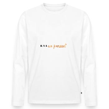 Un jour je dominerai le monde t-shirt parqueteur - T-shirt manches longues Premium bio Homme - blanc - Devant - Nico (187cm)