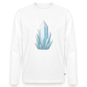 A beautiful clear crystal - Men's Premium Organic Long Sleeve Shirt - white - Front - Nico (187cm)
