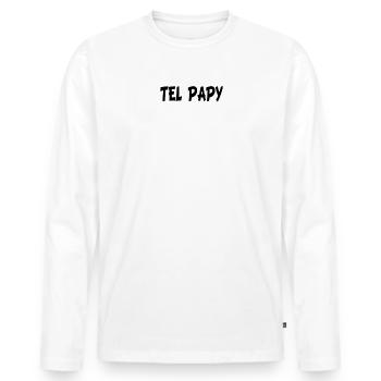 Tel papy tel petit fils papy motard humoristique - T-shirt manches longues Premium bio Homme - blanc - Devant - Nico (187cm)