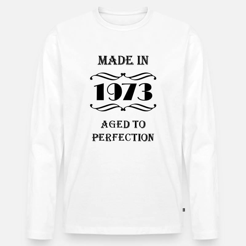 Made in 1973 - Männer Premium Bio Langarmshirt - Weiß