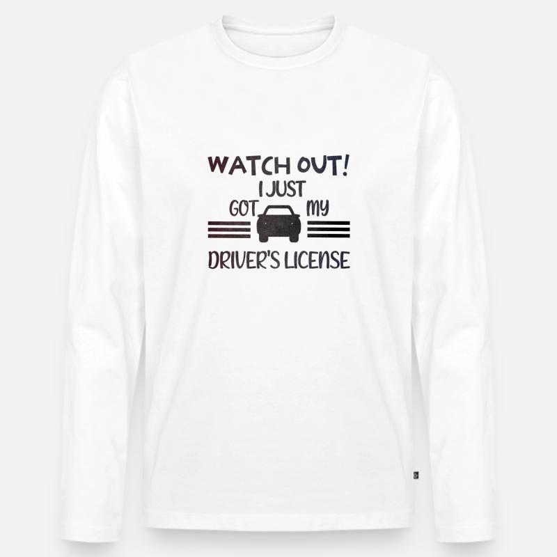 Fahranfänger - Männer Premium Bio Langarmshirt - Weiß