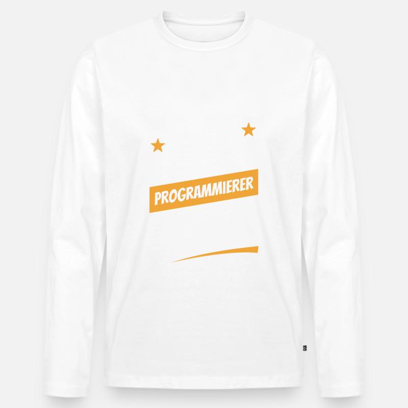Niemand ist perfekt - Programmierer - Spruch - Männer Premium Bio Langarmshirt - Weiß