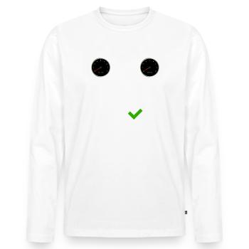 40ans au compteur contrôle technique ok t-shirt - T-shirt manches longues Premium bio Homme - blanc - Devant - Nico (187cm)