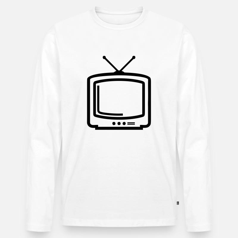 tv - Männer Premium Bio Langarmshirt - Weiß