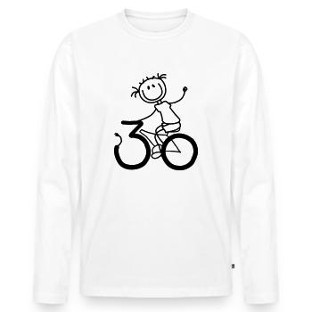 Cycle effortlessly through the 30s! - Men's Premium Organic Long Sleeve Shirt - white - Front - Nico (187cm)
