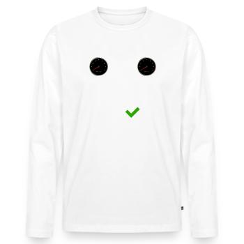 30 ans au compteur contrôle technique ok - T-shirt manches longues Premium bio Homme - blanc - Devant - Nico (187cm)