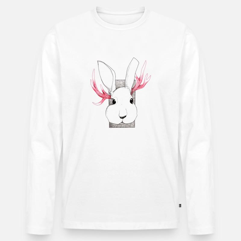Sei freundlich oder Reh - Männer Premium Bio Langarmshirt - Weiß