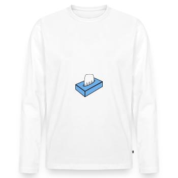 Tempo ist kein Taschentuch - Männer Premium Bio Langarmshirt - Weiß - Vorne - Nico (187cm)