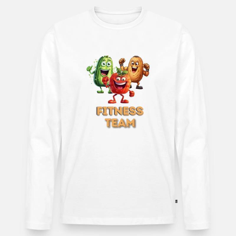 Veggie Power Squad - Männer Premium Bio Langarmshirt - Weiß
