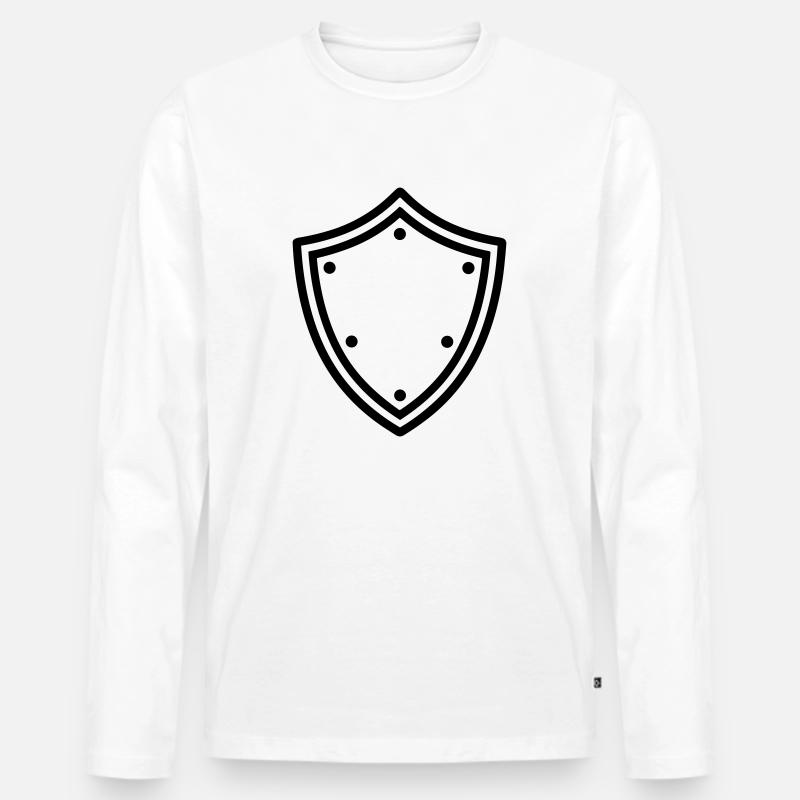 Schild - Männer Premium Bio Langarmshirt - Weiß