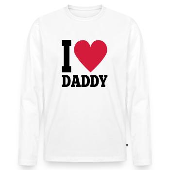 I love daddy - Men's Premium Organic Long Sleeve Shirt - white - Front - Nico (187cm)